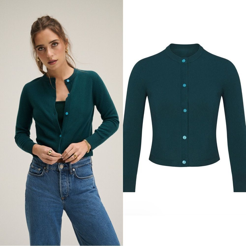 CHAM Cashmere Cardigan cardigan in Teal
